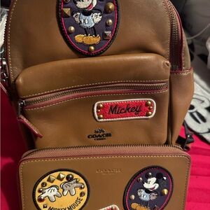 Coach Mickey Mouse Brown Backpack